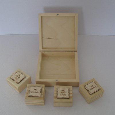 Plain Small Keepsake Box Set, First Curl, First Tooth Unfinished Wood Ready to Decorate