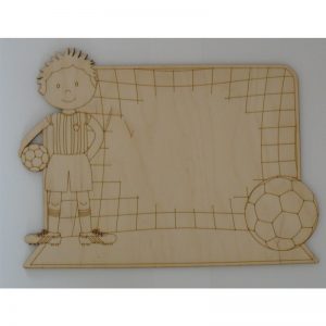 Plain, Craft Blanks Sign Plaque wood laser cut detail footballer boy