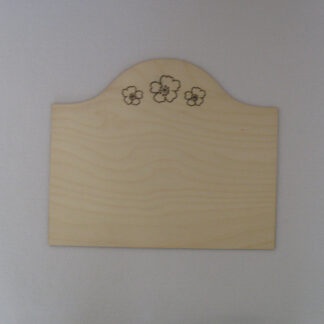 Plain Unfinished Wood Plaque Sign Three Flower Heads UK