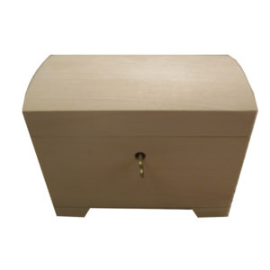 Plain Unfinished Wooden Jewellery Box with lock and tray