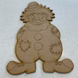 Clown Craft Shape Laser Cut MDF with detail to paint