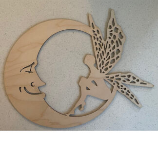 Fairy Sitting on the Moon Laser Cut 3mm ply Craft Shape