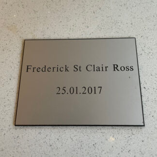 Engraved Plaque in Satin Silver Finish 4" x 3"